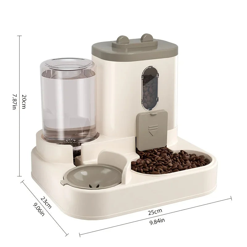 2-in-1 Automatic Dog & Cat Feeder with Water Dispenser – Gravity Pet Food and Water Station for Cats, Dogs, Rabbits & Small Animals