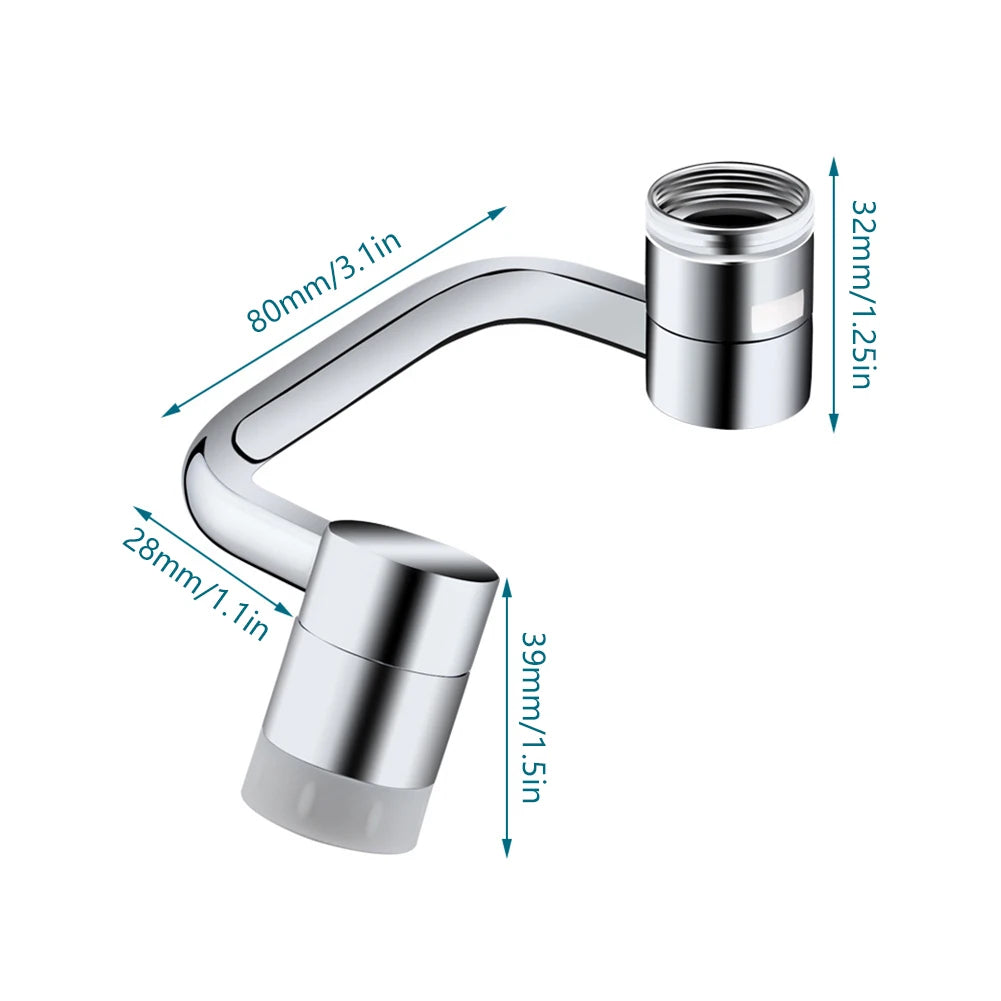 1080° Rotating Universal Faucet Extender – Flexible Sink Tap Aerator Splash Filter Sprayer, Kitchen & Bathroom Faucet Attachment