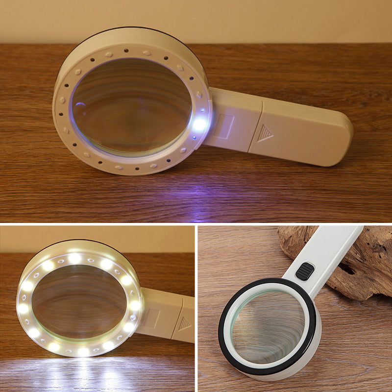30X LED Lighted Magnifying Glass – High-Magnification Illuminated Optical Magnifier for Reading, Jewelry, Coins, Stamps & Electronics Repair
