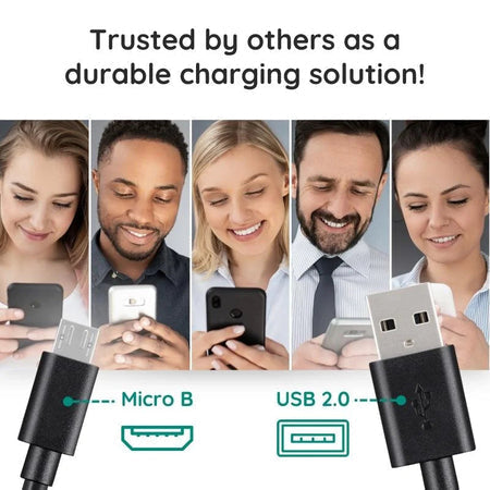 10ft Premium Micro USB Charging & Data Transfer Cable – Fast Charge Braided Nylon Cable, Compatible with Android, Samsung, Kindle, PS4