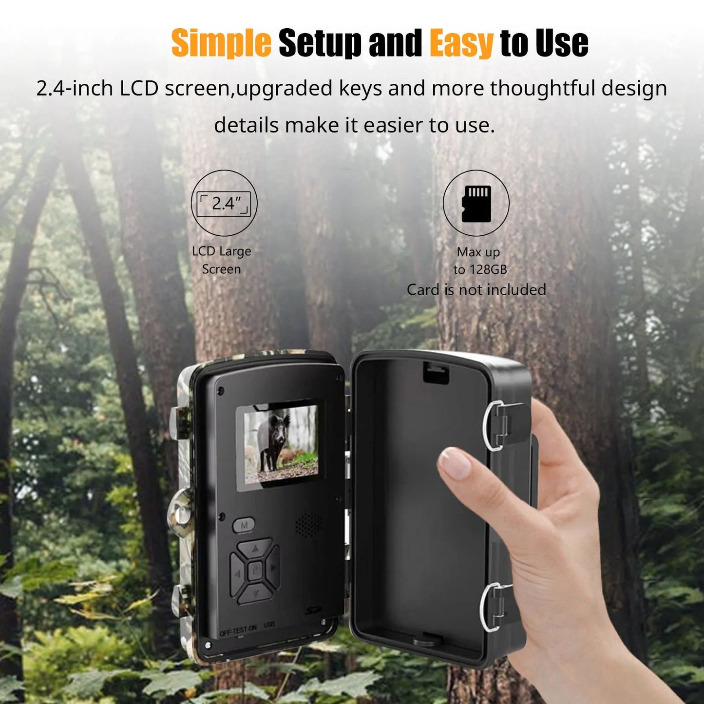 1080P Night Vision Trail Camera – Waterproof Wildlife Game Camera with Motion Detection, Time Lapse, 120° Wide Angle, for Hunting & Security