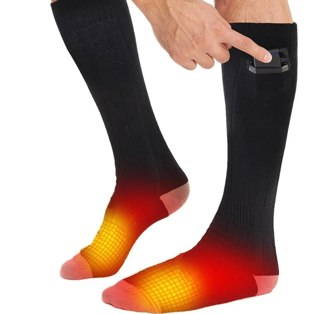 2 Pairs Rechargeable Heated Socks – Electric Battery Heated Thermal Socks for Men & Women, 3 Heat Settings, Up to 8 Hours Warmth for Winter Outdoor Activities