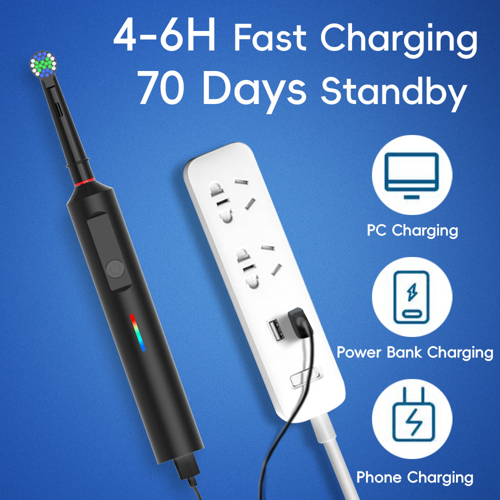 360° Rotating Electric Toothbrush – Oscillating Power Toothbrush with Soft Bristles for Superior Plaque Removal, Whitening & Gum Care