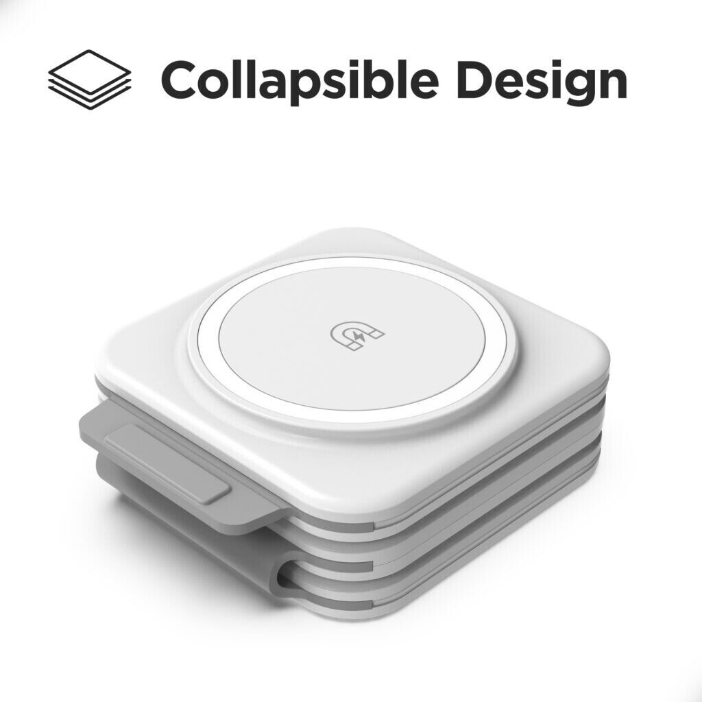 3-in-1 Foldable Wireless Travel Charger – Portable Charging Pad for iPhone, Samsung Galaxy Phone, Buds & Galaxy Watch, Qi Fast Charging Station