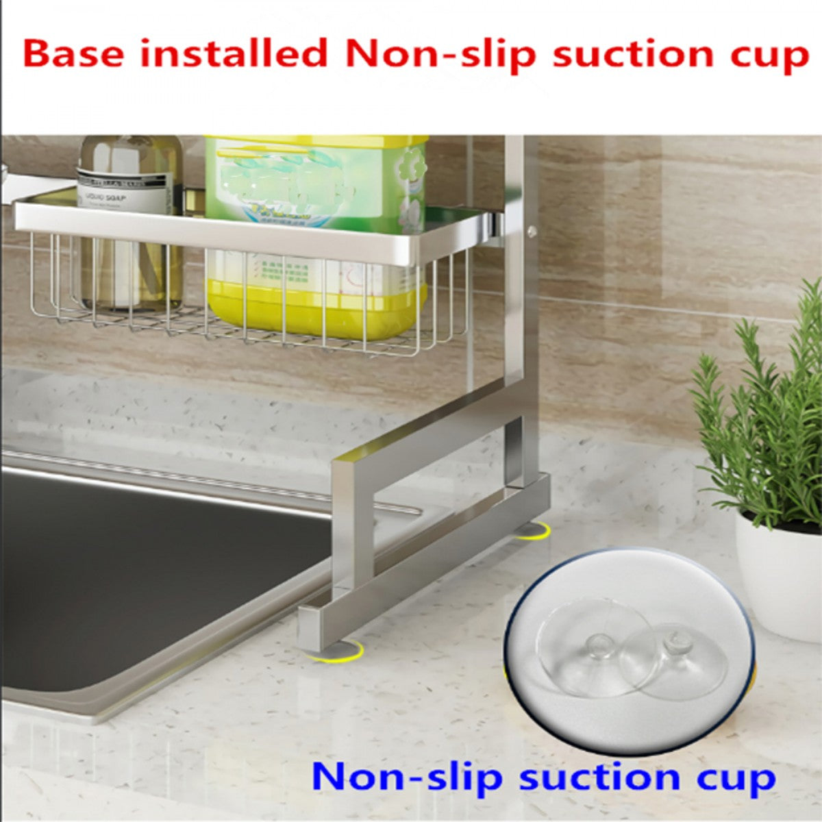 34.6" Over-Sink Stainless Steel Dish Drying Rack – 2-Tier Kitchen Sink Organizer with Drain Board, Utensil Holder & Cutting Board Slot, Space-Saving Design