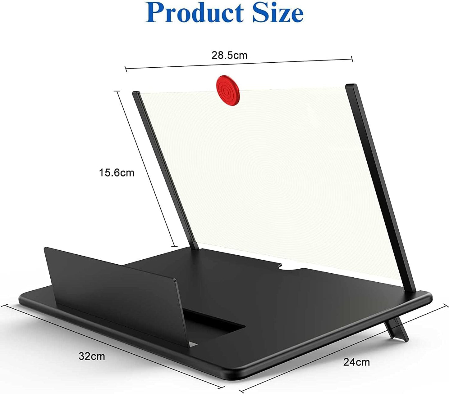 16-Inch Phone Screen Magnifier – HD 3D Movie Amplifier Stand for Smartphones, Foldable Desktop Screen Enlarger for Video Streaming & Gaming