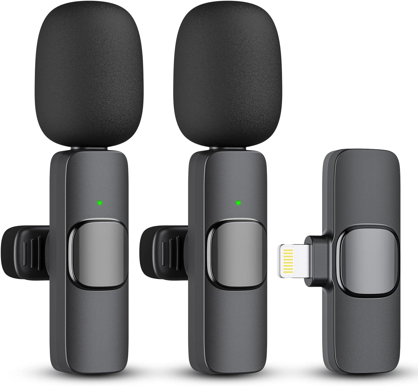 2-Pack Wireless Microphone for iPhone & iPad – Clip-On Lapel Mic for Content Creators, TikTok, YouTube, Vlogging, Interviews, Live Streaming