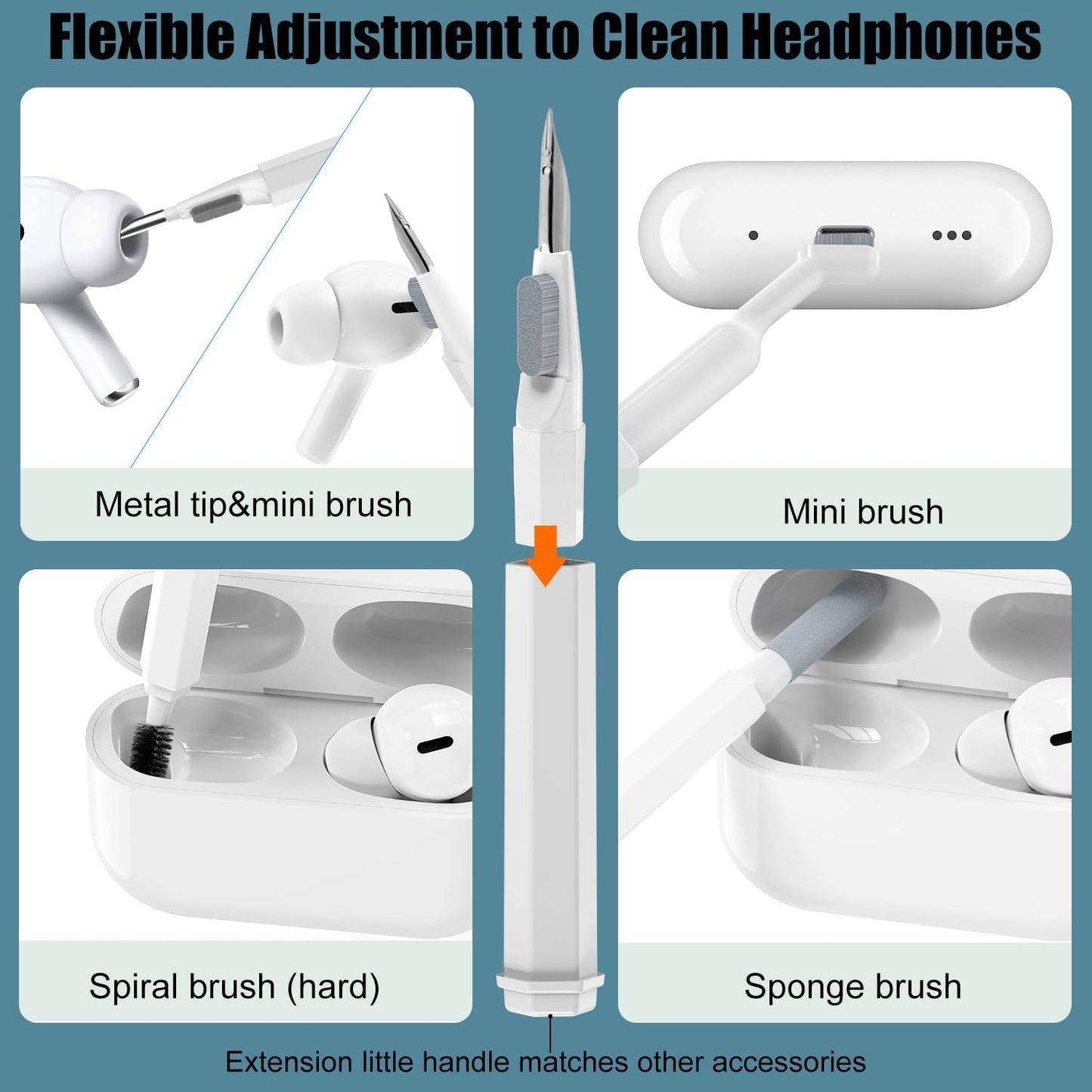 20-in-1 Keyboard, Earbuds & Electronics Cleaning Kit – Detailing Brush Set for Laptop, MacBook, iPhone, AirPods, Gaming Controller & PC Cleaning