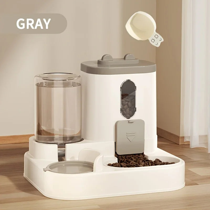 2-in-1 Automatic Dog & Cat Feeder with Water Dispenser – Gravity Pet Food and Water Station for Cats, Dogs, Rabbits & Small Animals