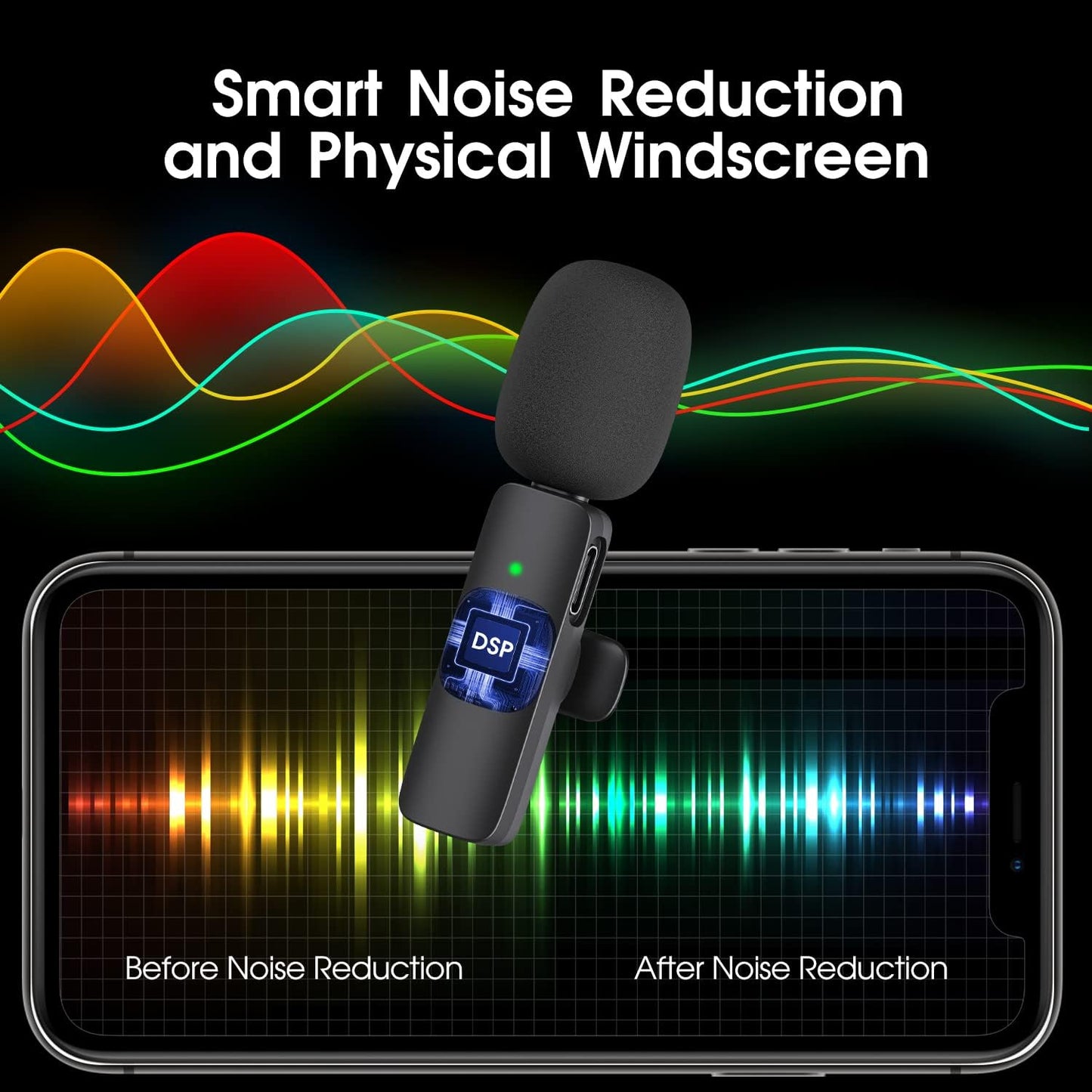 2-Pack Wireless Microphone for iPhone & iPad – Clip-On Lapel Mic for Content Creators, TikTok, YouTube, Vlogging, Interviews, Live Streaming