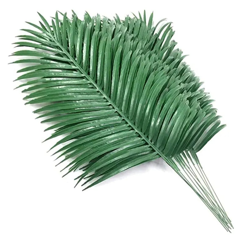 12 Artificial Tropical Palm Leaves – Realistic Faux Large Palm Fronds for Home Decor, Tropical Party, Wedding, Vase Arrangements, Jungle Theme
