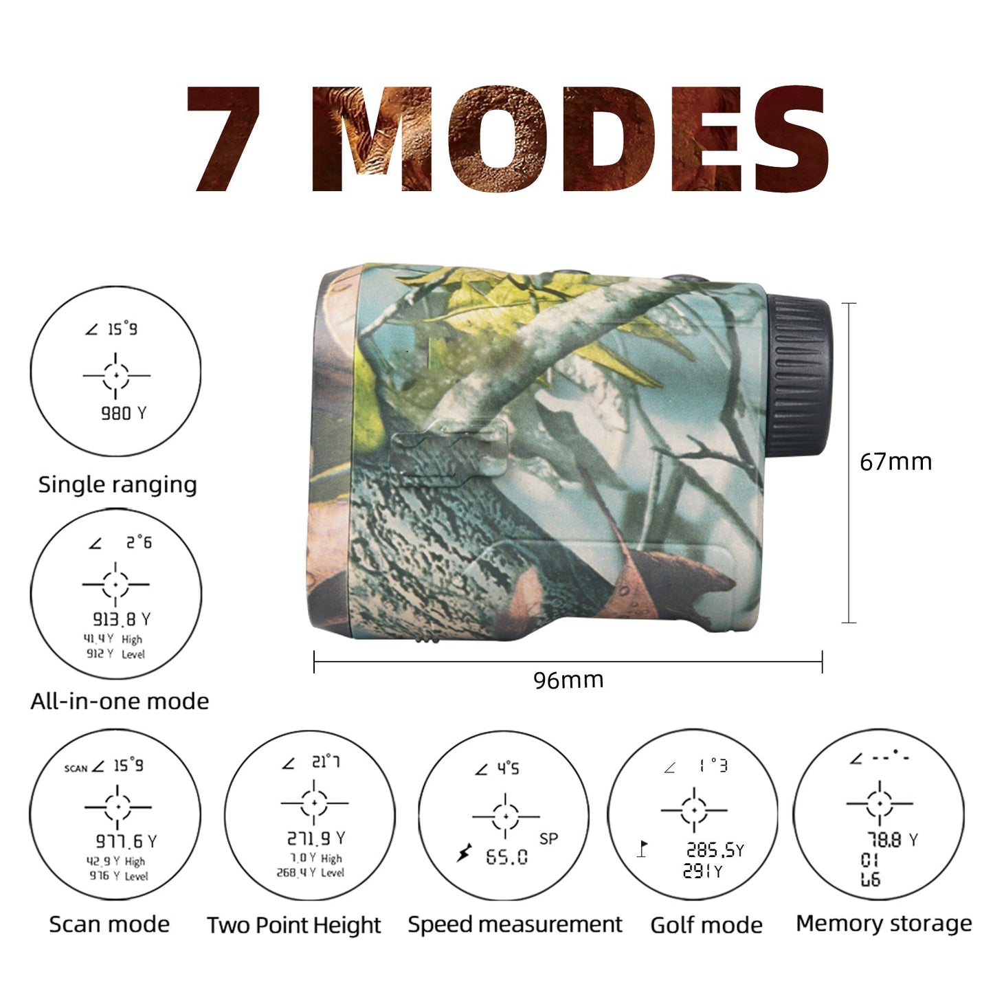 1000 Yard Hunting Laser Range Finder – Waterproof Golf & Archery Rangefinder with Slope Compensation, 6X Magnification, Fast Focus