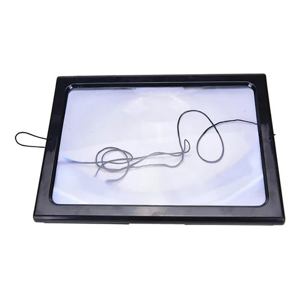 3X LED Page Magnifying Glass – Full Page Reading Magnifier with Light for Books, Newspapers & Small Print, Seniors & Low Vision Aid