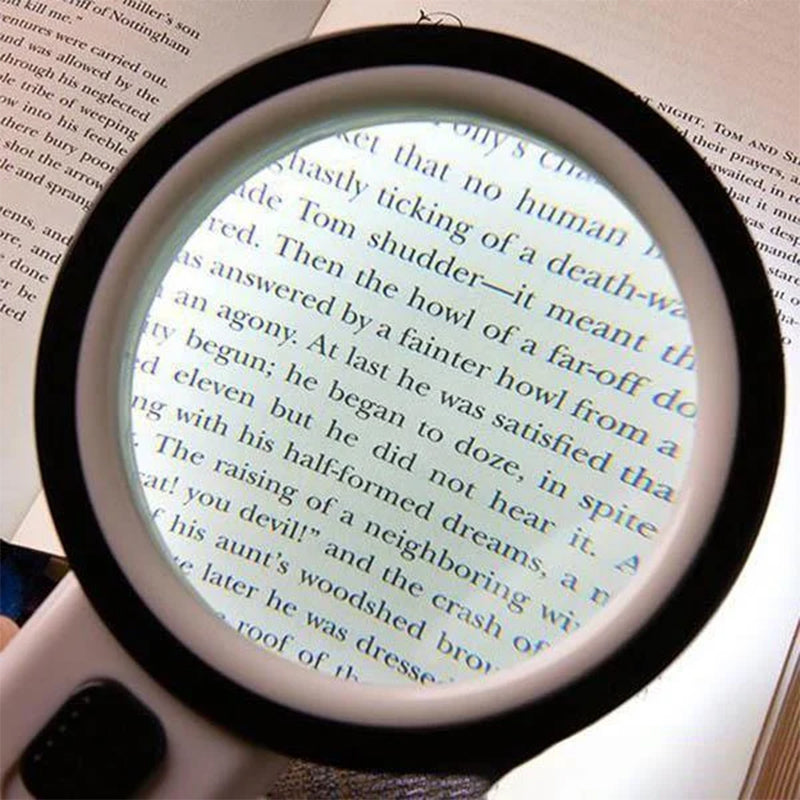 30X LED Lighted Magnifying Glass – High-Magnification Illuminated Optical Magnifier for Reading, Jewelry, Coins, Stamps & Electronics Repair