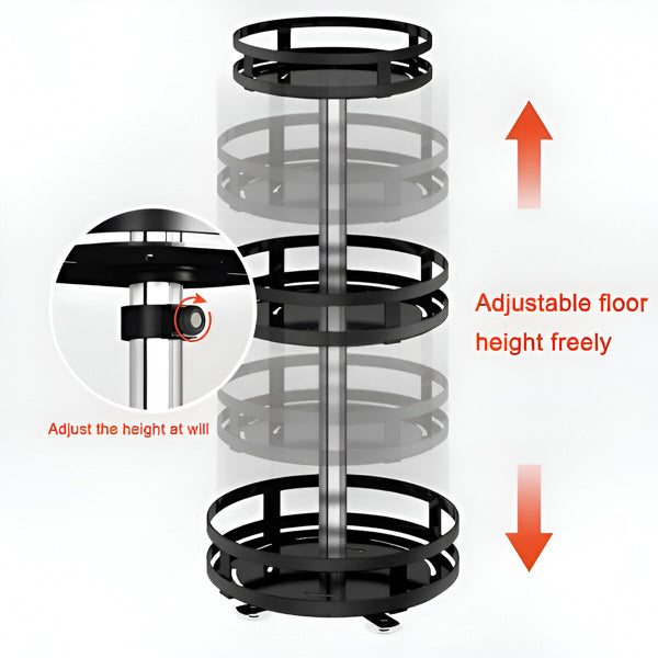 3-Tier Swivel Rotating Metal Organizer – 360° Countertop Storage Rack for Kitchen, Bathroom & Office, Spice Rack, Cosmetic & Desk Organizer