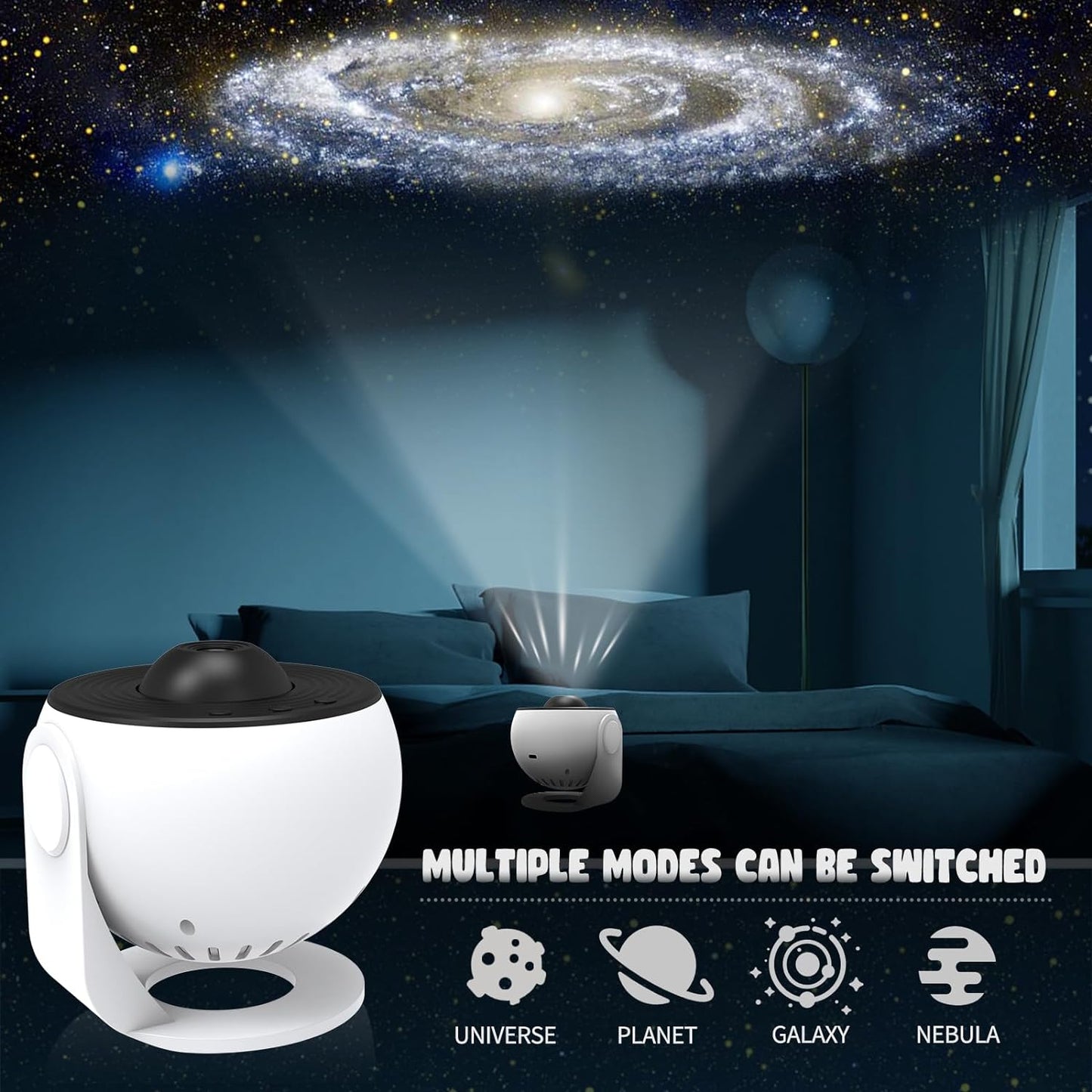 360° Planetarium Star Projector – Galaxy Night Light Projector for Bedroom, Relaxation, Stress Relief & Romantic Atmosphere, Home Planetarium