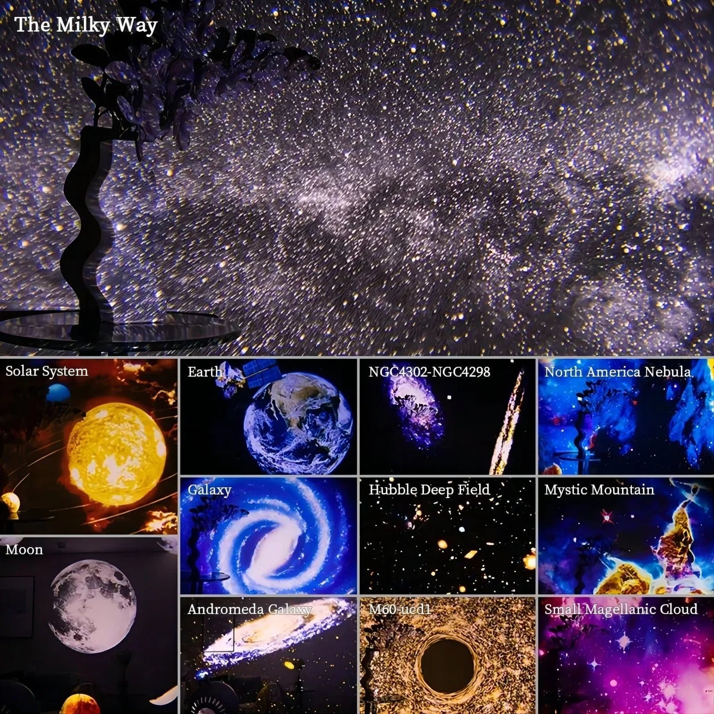 360° Planetarium Star Projector – Galaxy Night Light Projector for Bedroom, Relaxation, Stress Relief & Romantic Atmosphere, Home Planetarium