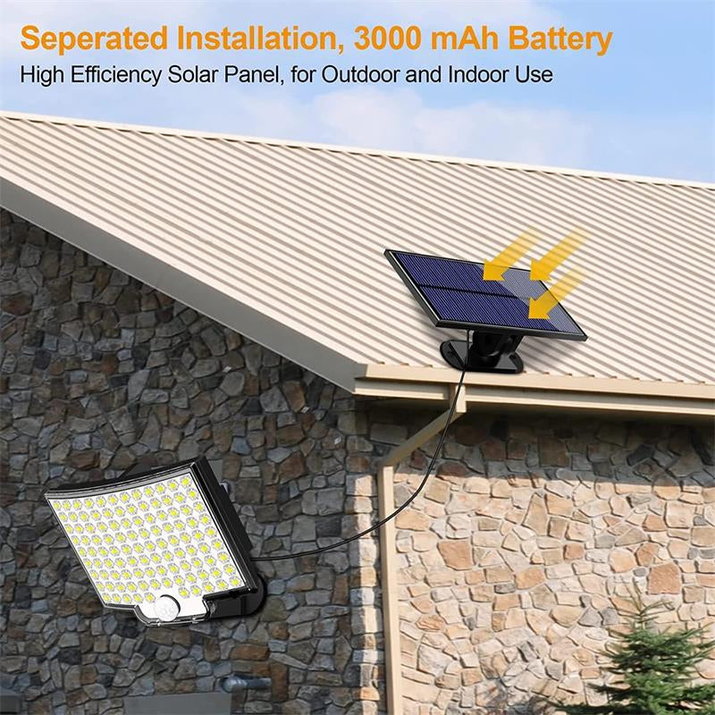 106 LED Solar Security Light with Motion Sensor – Outdoor Waterproof Solar Flood Light, Wide-Angle PIR Detector for Garden, Porch, Driveway