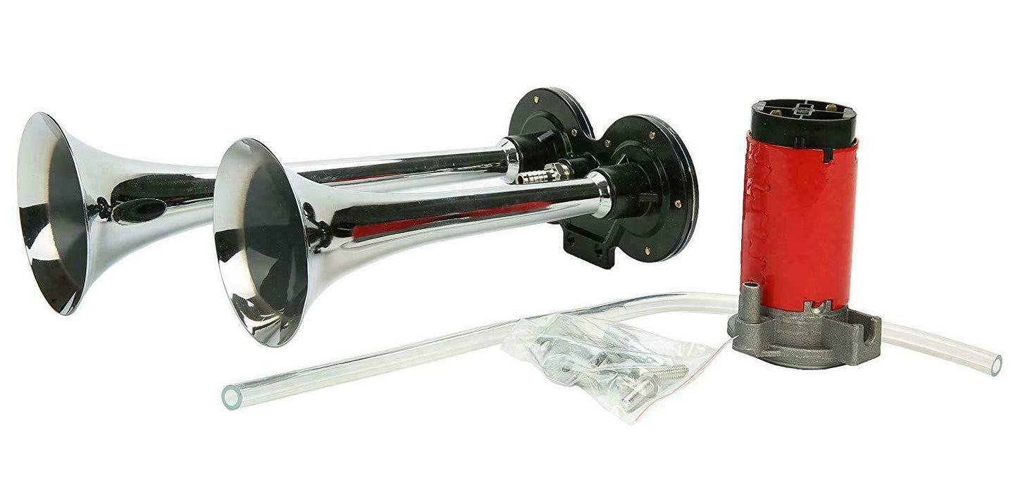 150dB Loud Air Horn for Cars & Trucks – Train Horn with Air Compressor, 12V Electric Horn for Semi Trucks, Boats, SUVs, Emergency Warning
