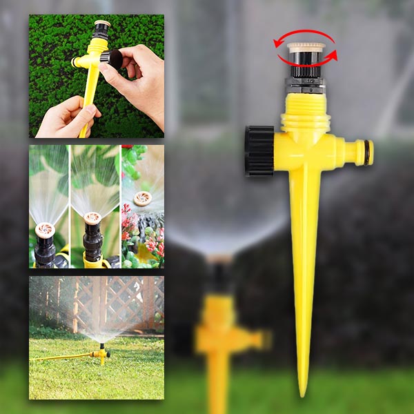 360° Adjustable Garden Sprinkler – Full Circle Lawn & Yard Irrigation Sprinkler Head with Adjustable Spray Patterns for Garden Watering