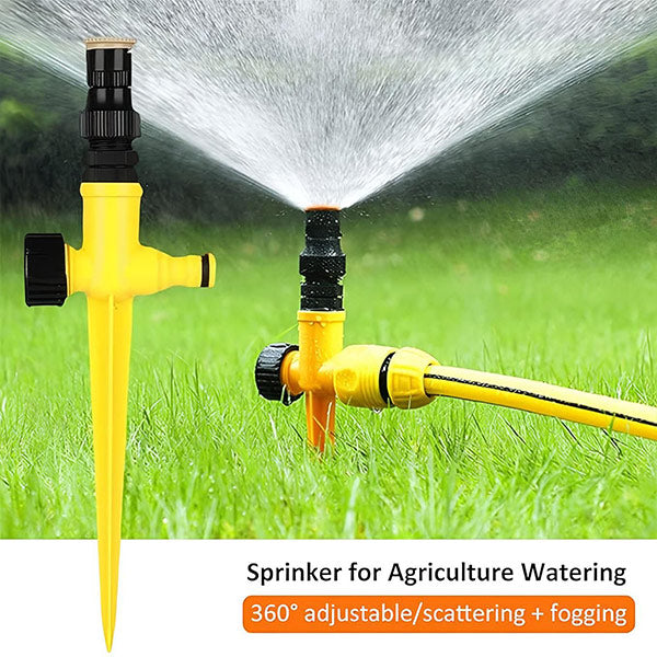 360° Adjustable Garden Sprinkler – Full Circle Lawn & Yard Irrigation Sprinkler Head with Adjustable Spray Patterns for Garden Watering