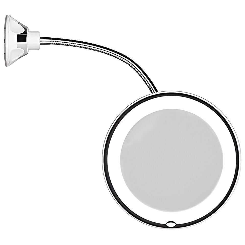 10X LED Magnifying Makeup Mirror on Suction Cup – Lighted Bathroom Vanity Mirror, 360° Rotation, for Makeup, Skincare & Shaving