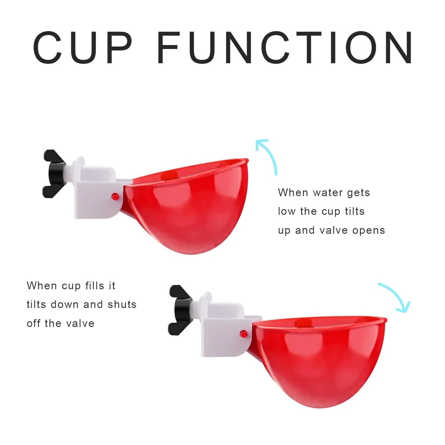 10 PCS Automatic Chicken Waterer Cups – Poultry Water Drinker Nipples for Hens, Ducks, Turkeys, Backyard Chickens & Broilers