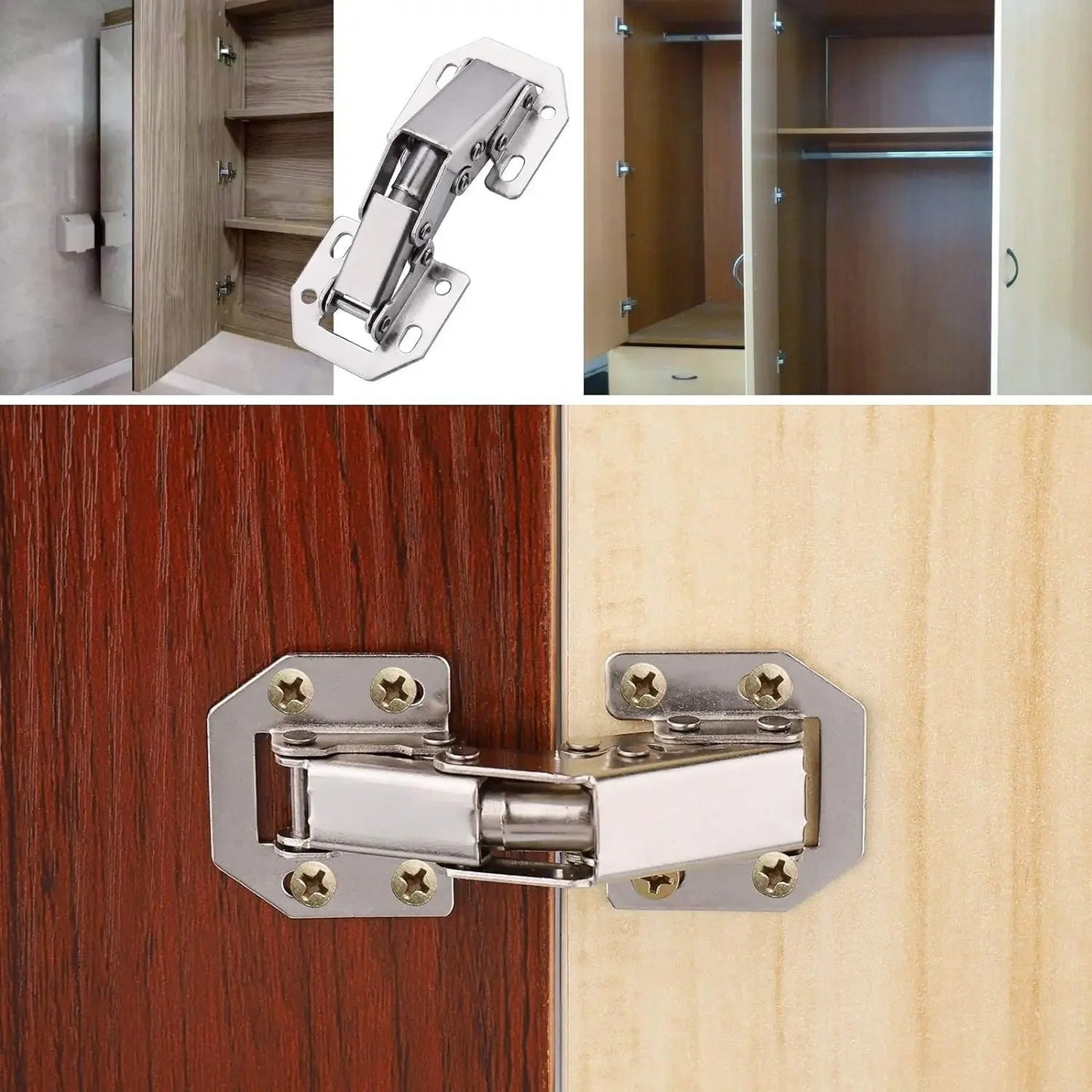 10 PCS Soft Close Cabinet Hinges – Self-Closing Concealed Euro Cup Hinges for Kitchen Cabinets, Cupboard Doors, Furniture