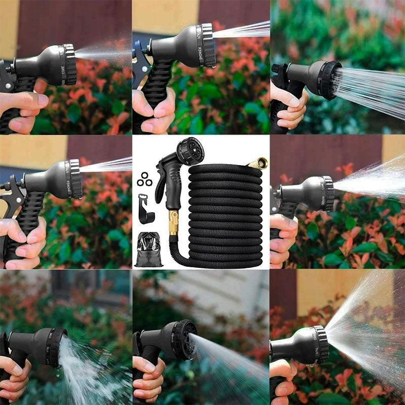 Expandable Garden Water Hose – Lightweight Flexible No-Kink Hose Pipe with 9-Pattern Spray Nozzle, 50FT & 100FT, for Lawn, Car Wash & Watering
