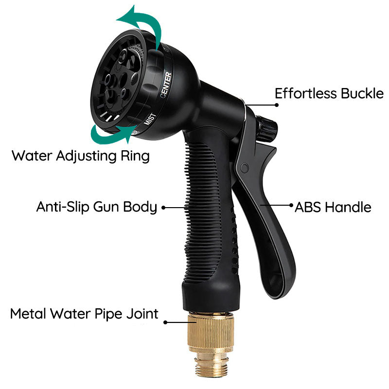 Expandable Garden Water Hose – Lightweight Flexible No-Kink Hose Pipe with 9-Pattern Spray Nozzle, 50FT & 100FT, for Lawn, Car Wash & Watering