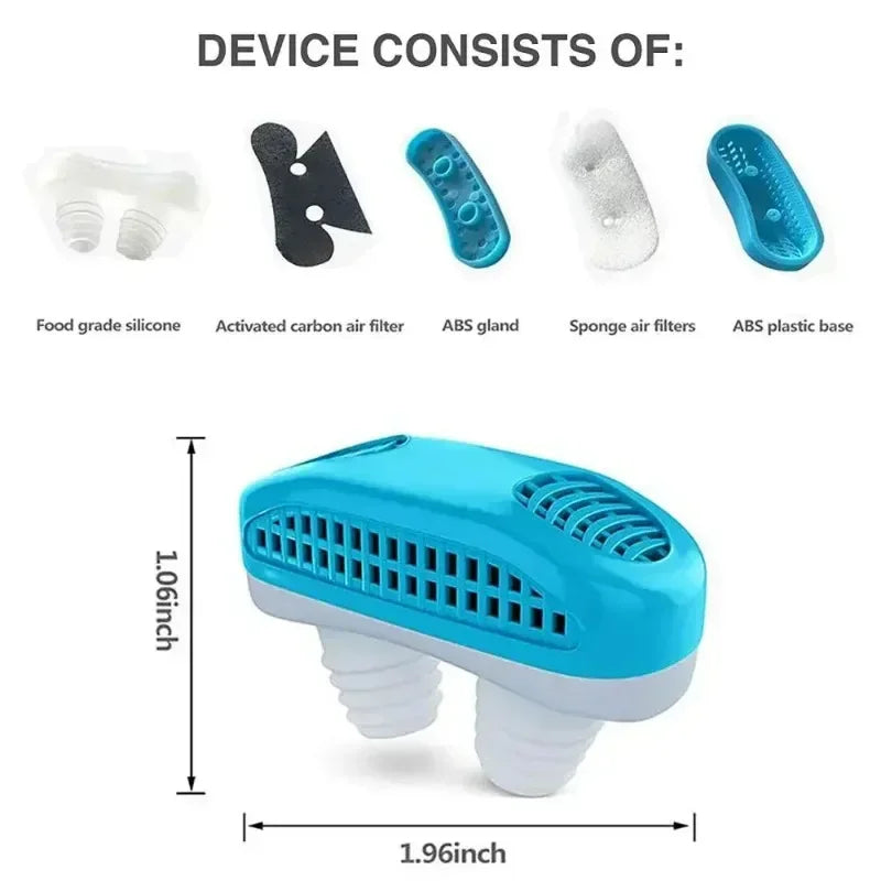 2-in-1 Anti-Snore Device & Nasal Air Purifier Nose Clip – Magnetic Nasal Dilator & Air Filter Clip for Better Airflow & Quieter Sleep
