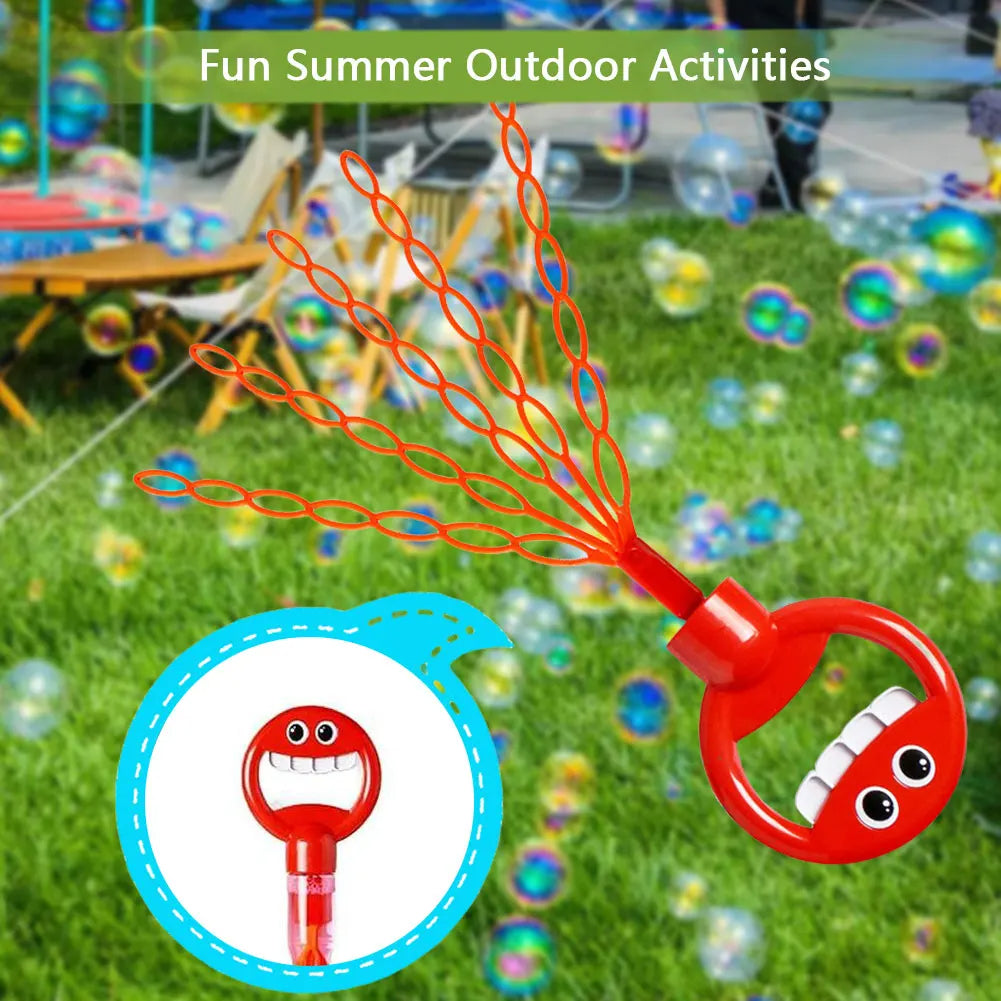 32-Hole Smiling Face Bubble Wand – Giant Multi-Hole Bubble Maker for Kids & Adults, Outdoor Summer Party Toy, Creates Hundreds of Bubbles at Once