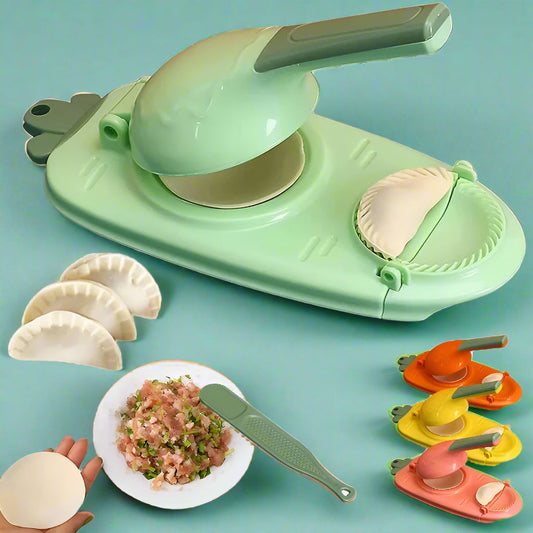 2-in-1 Dumpling Maker Press & Mold Machine – DIY Empanada, Pierogi & Dumpling Wrapper Mold Tool, Easy Homemade Dumplings for Chinese, Asian Cooking