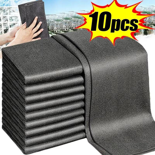 10-Pack Premium Microfiber Cleaning Cloths – Streak-Free Lint-Free Reusable Cloths for Windows, Car, Kitchen, Bathroom, Dusting