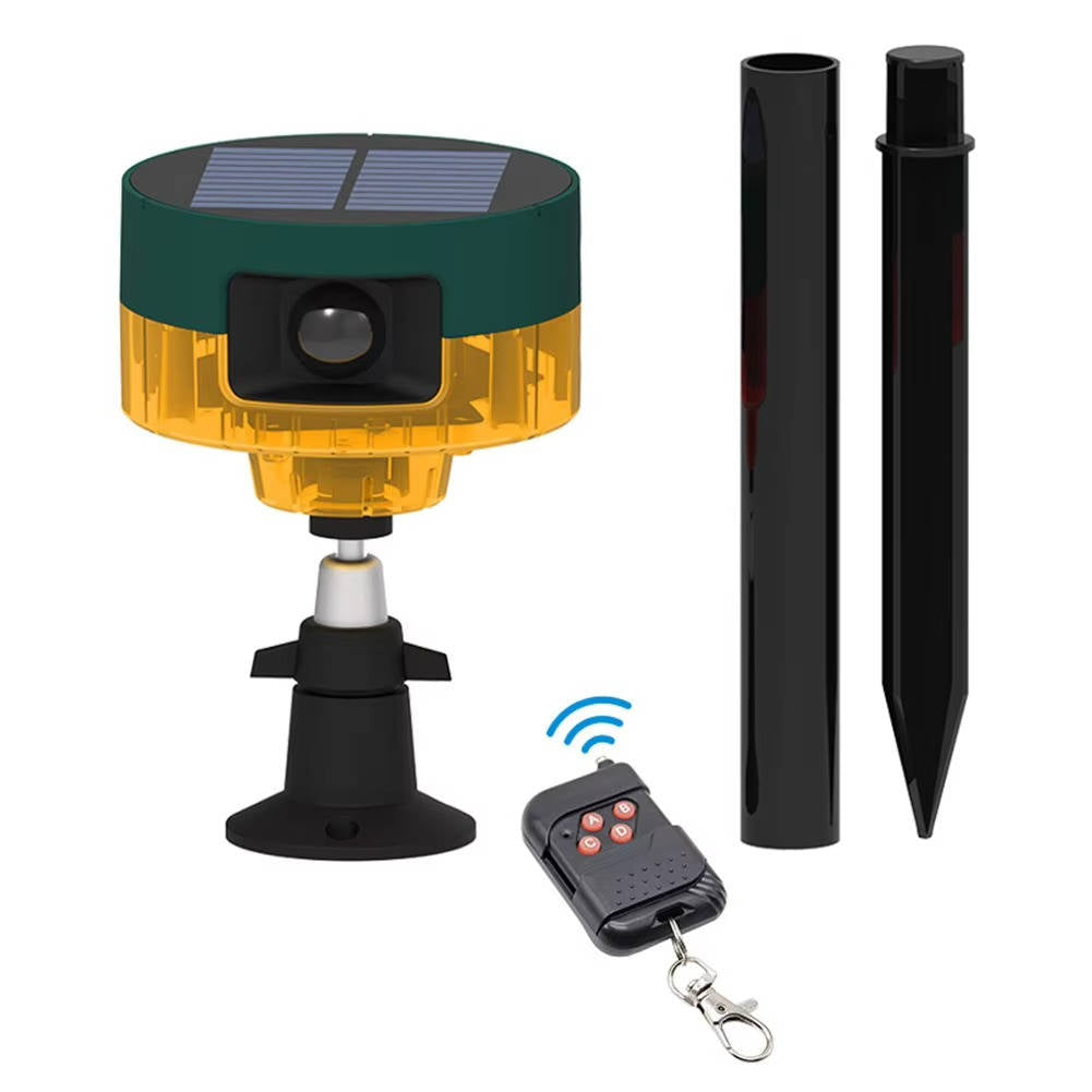360° Solar Ultrasonic Animal Repeller – Garden Pest Deterrent for Pigeons, Birds, Wild Boar, Rabbits & Deer, Waterproof Outdoor Spike Repellent