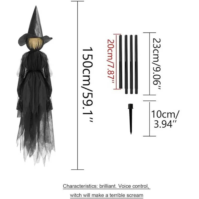 3-Pack Sound-Activated Halloween Hand Witch Decorations – Indoor & Outdoor Motion Sensor Witch Hands for Spooky Yard, Door & Party Decor