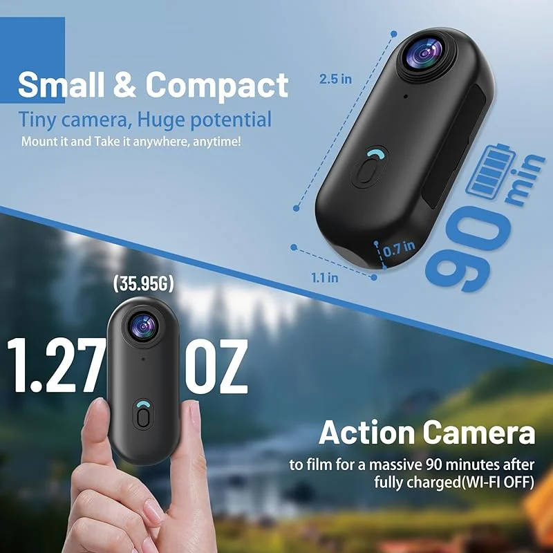 4K 360° Action Camera – Waterproof Panoramic Sports Camera with Wide Angle Lens for Hiking, Cycling, Motorcycling & Vlogging