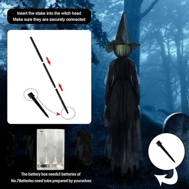 3-Pack Sound-Activated Halloween Hand Witch Decorations – Indoor & Outdoor Motion Sensor Witch Hands for Spooky Yard, Door & Party Decor