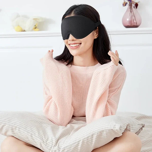 3D Memory Foam Sleep Mask – Contoured Blackout Eye Mask for Sleeping, Travel, Meditation & Naps, Zero Eye Pressure Design, Gray, Black & Pink
