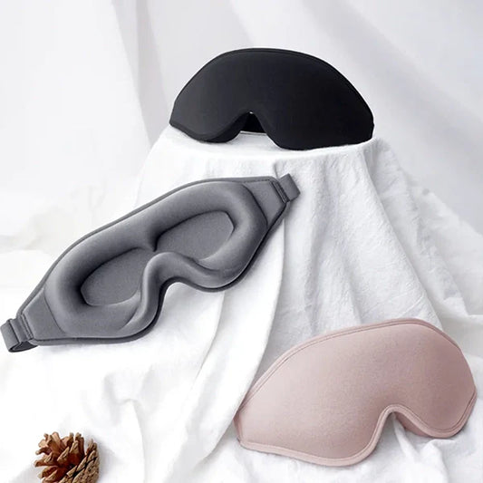 3D Memory Foam Sleep Mask – Contoured Blackout Eye Mask for Sleeping, Travel, Meditation & Naps, Zero Eye Pressure Design, Gray, Black & Pink