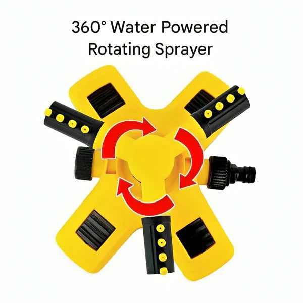 360° Rotating Lawn Sprinkler – Automatic Garden Irrigation Sprinkler for Lawn, Flower Beds & Grass, Effortless Yard Watering