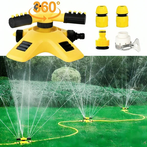 360° Rotating Lawn Sprinkler – Automatic Garden Irrigation Sprinkler for Lawn, Flower Beds & Grass, Effortless Yard Watering