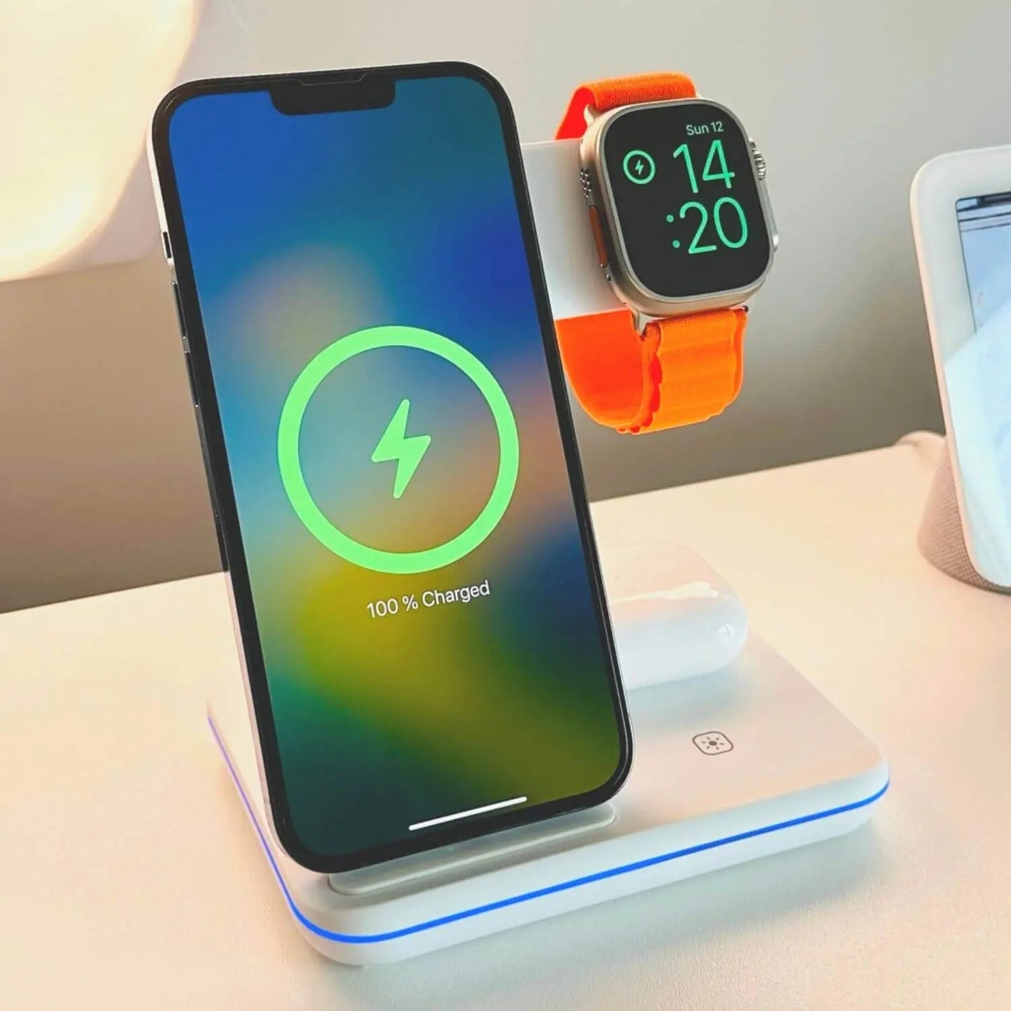 3-in-1 Apple Charging Dock Station – iPhone, Apple Watch & AirPods Wireless Charger Stand, MagSafe Compatible, Available in Black & White