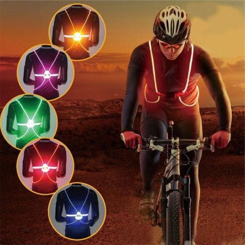 360° Reflective LED Safety Vest – High-Visibility Flashing Night Running Vest for Cyclists, Runners, Dog Walkers & Outdoor Workers