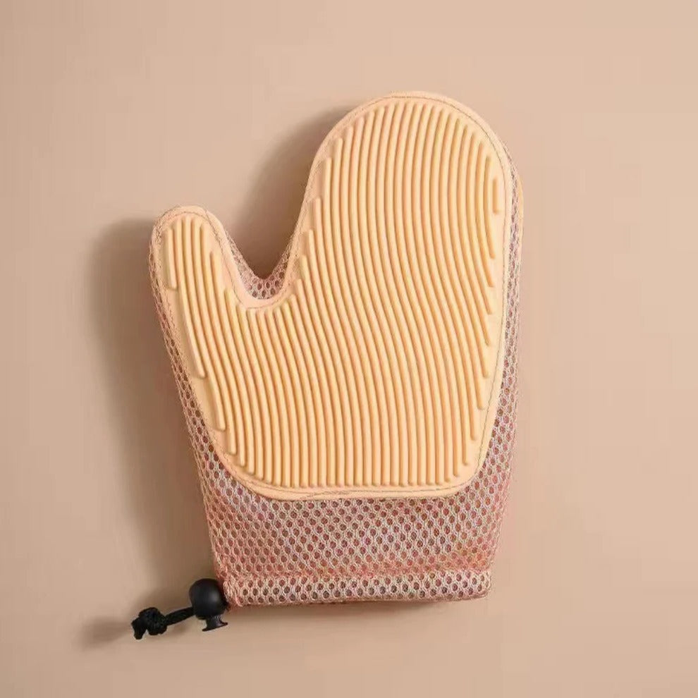 2-in-1 Cat Grooming Glove – Pet Hair Removal Massage Brush Mitt for Cats, Dogs & Rabbits, Reduces Shedding, Gentle Deshedding Grooming Tool