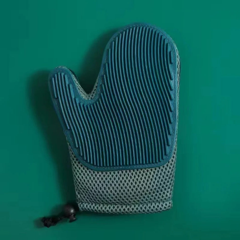 2-in-1 Cat Grooming Glove – Pet Hair Removal Massage Brush Mitt for Cats, Dogs & Rabbits, Reduces Shedding, Gentle Deshedding Grooming Tool