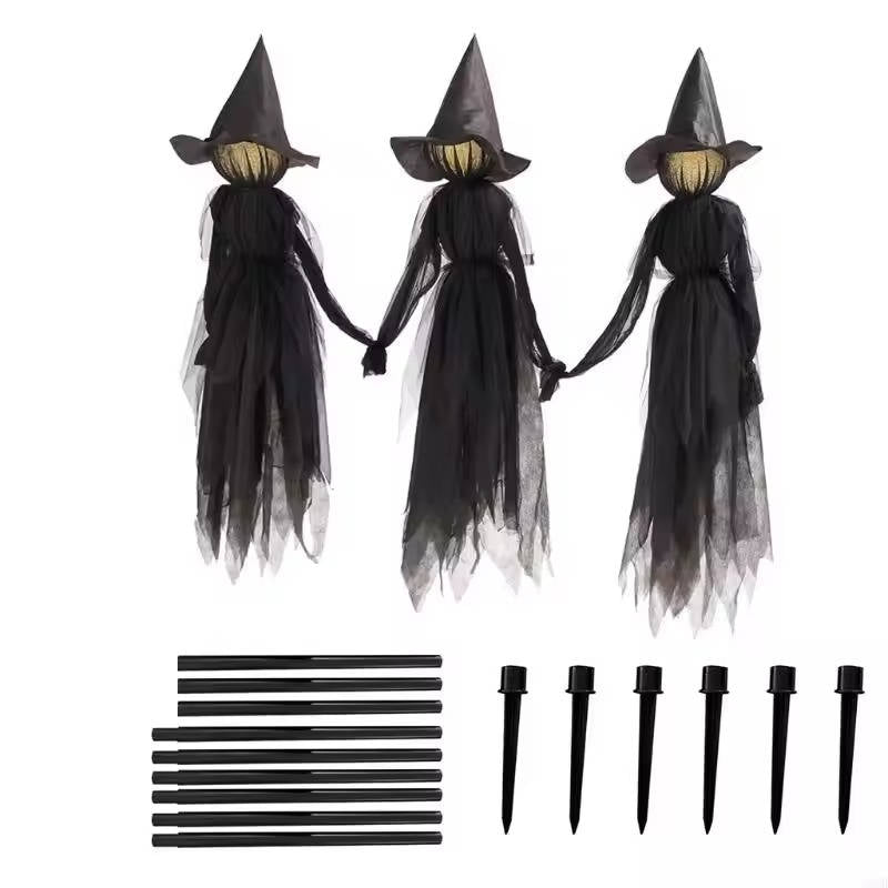 3-Pack Sound-Activated Halloween Hand Witch Decorations – Indoor & Outdoor Motion Sensor Witch Hands for Spooky Yard, Door & Party Decor