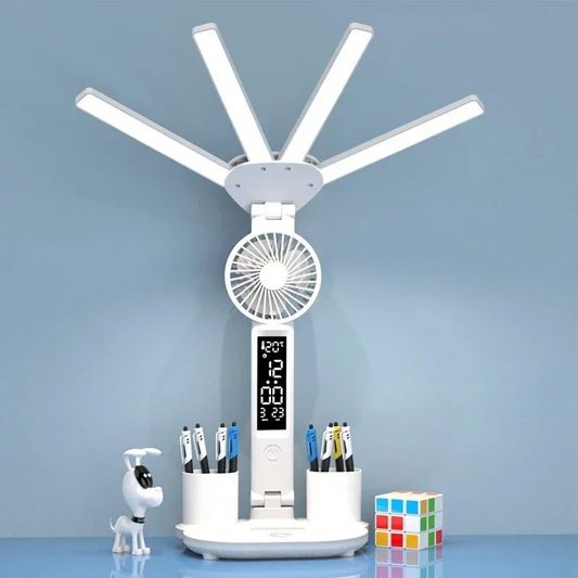 3-in-1 Multifunction LED Desk Lamp – Touch Dimmable Table Light with USB Charging Port & Phone Holder for Home Office, Study & Bedroom