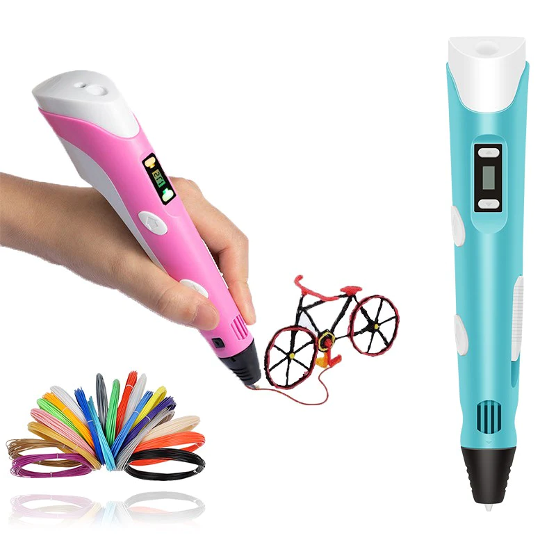 3D Printing Pen for Kids with PLA Filament Starter Kit – Safe Low-Temp Children's Drawing Pen for Creative Art, STEM Learning, Blue & Pink
