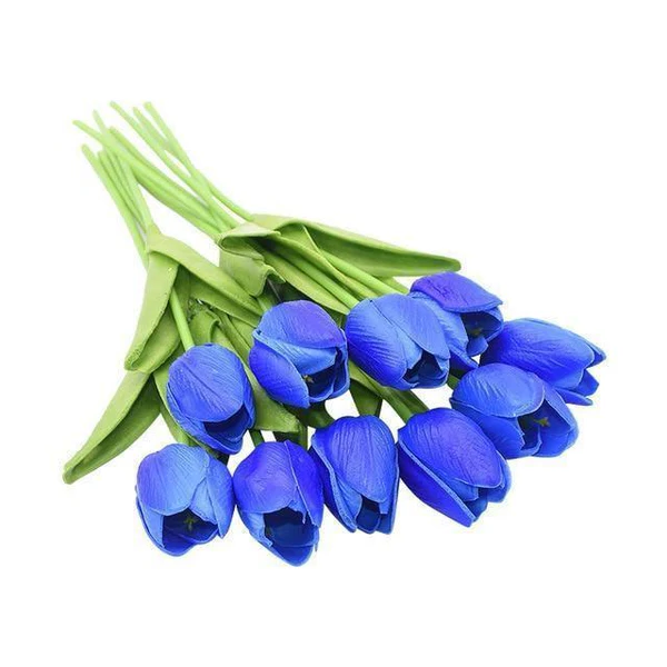 10x Artificial Silk Tulip Flowers – Realistic Faux Tulip Bouquet for Home Decor, Wedding Centerpieces, Vase Arrangements, Spring Floral Display